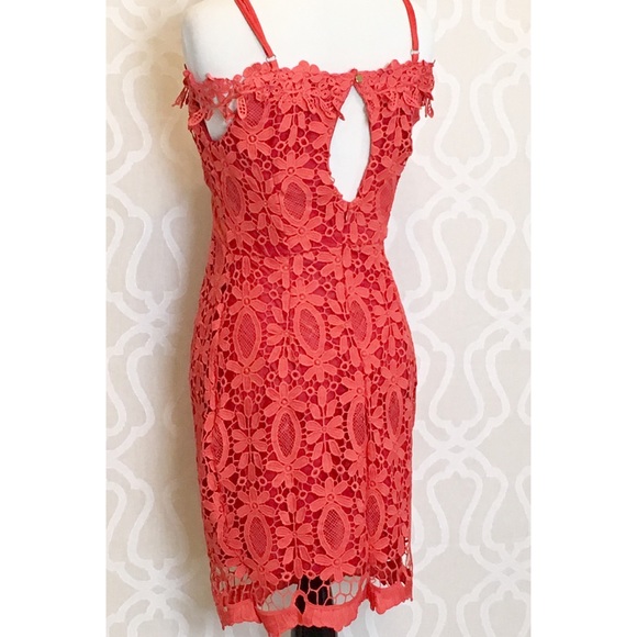 *LAST ONE* Red Coral Crochet Dress - Picture 4 of 6